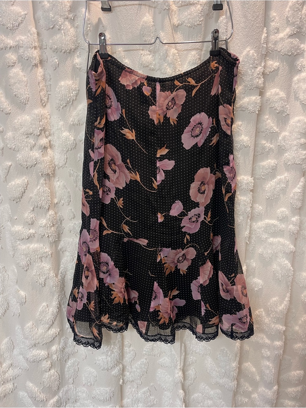 Allison Taylor black and pink floral dress with polka dots